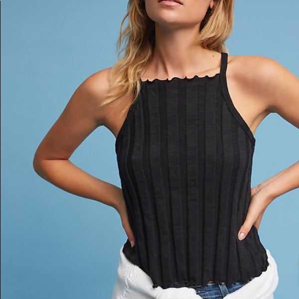 Anthropologie Akemi + Kin Black ribbed tank size L